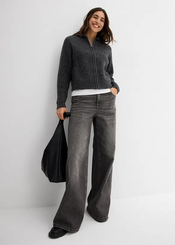 Cardigan med hette, bonprix