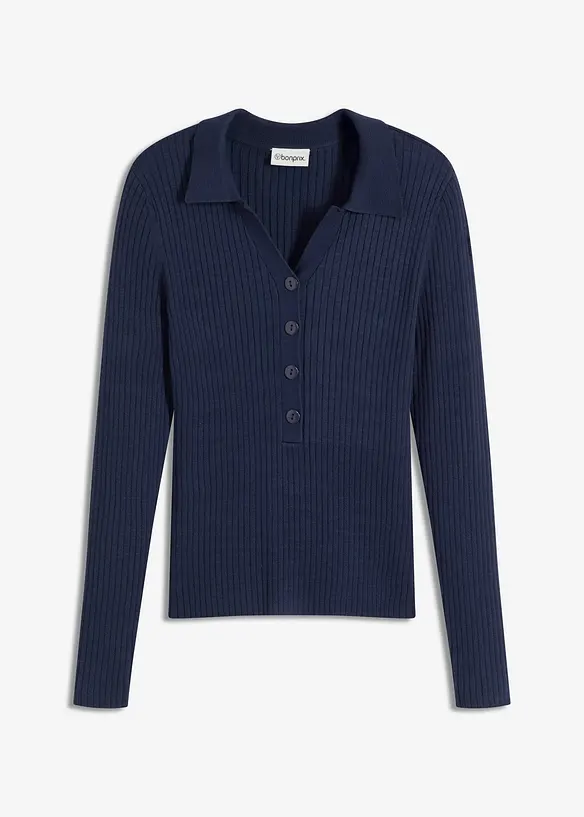 Finstrikket genser i myk viskosemiks, bonprix