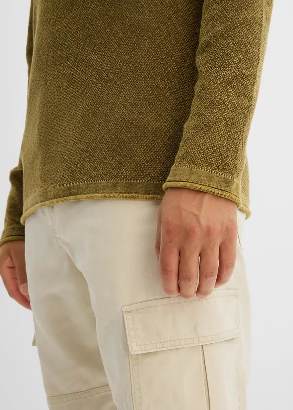 Genser i vasket stil, Slim Fit, bonprix