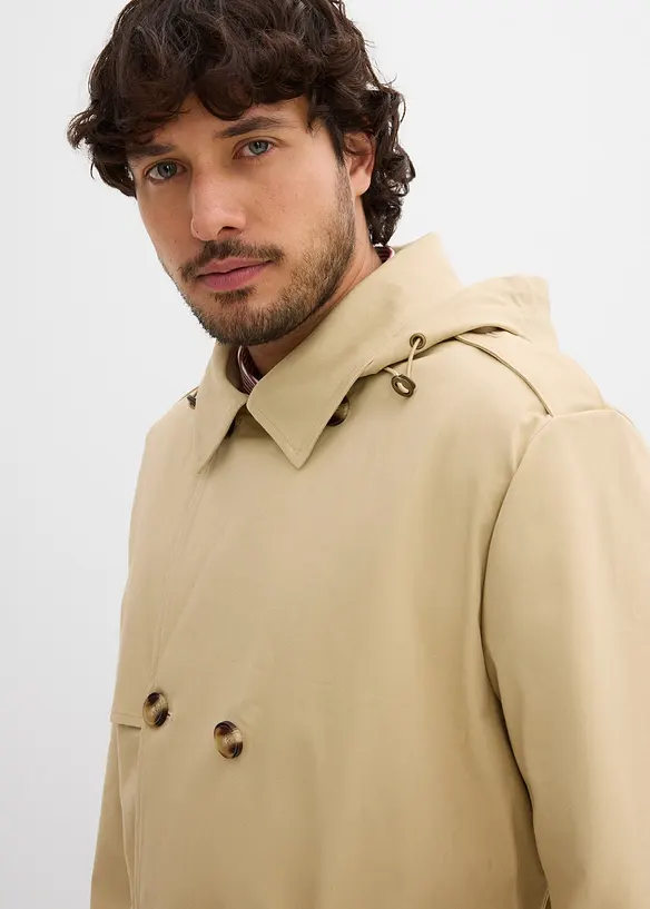 2-i-1-trenchcoat med avtagbar hette, vannavvisende materiale, bonprix
