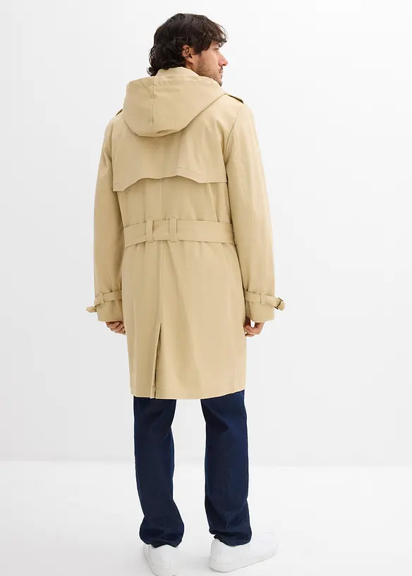 2-i-1-trenchcoat med avtagbar hette, vannavvisende materiale, bonprix