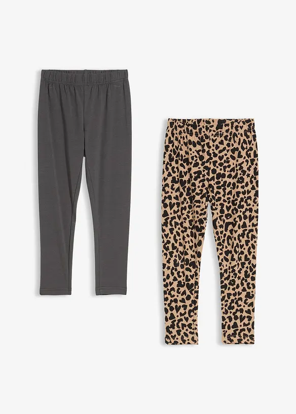 Leggings i av elastisk, økologisk bomull (2-pack), bonprix