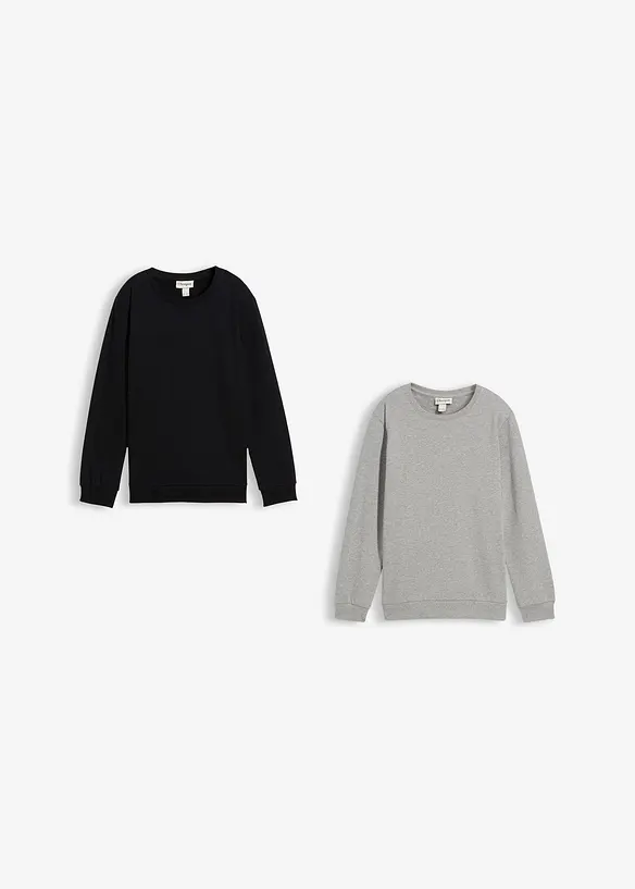 Sweatshirt i 100% økologisk bomull (2-pack), bonprix