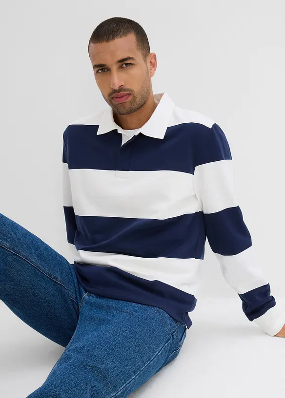 Rugby sweatshirt i 100% bomull, bonprix