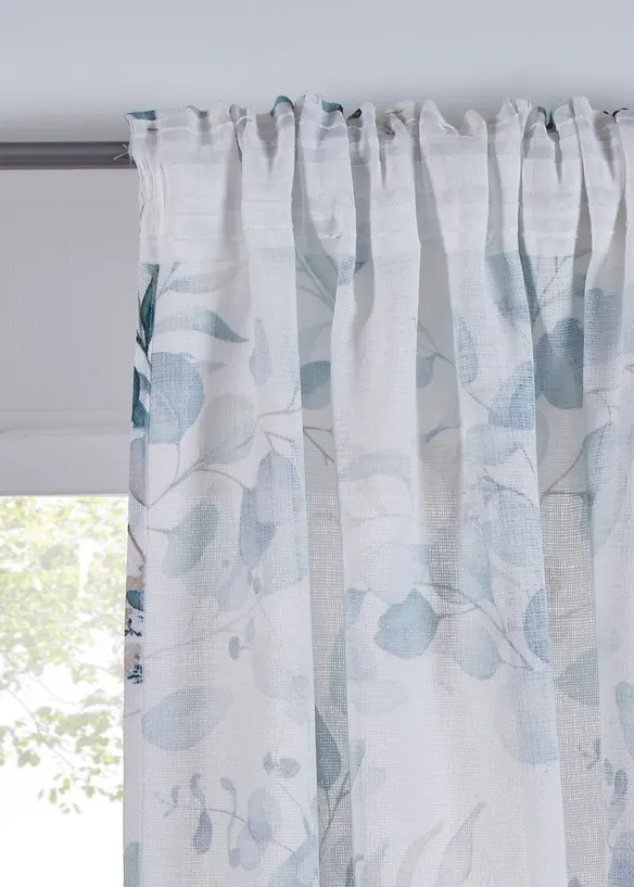 Gardin med bladtrykk (1-pack), bonprix