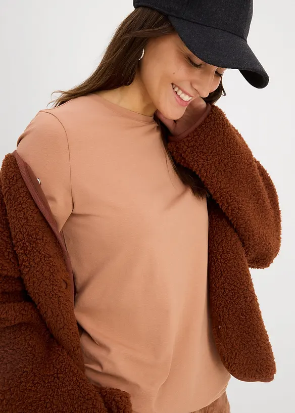 Langermet topp med økologisk bomull (2-pack), bonprix