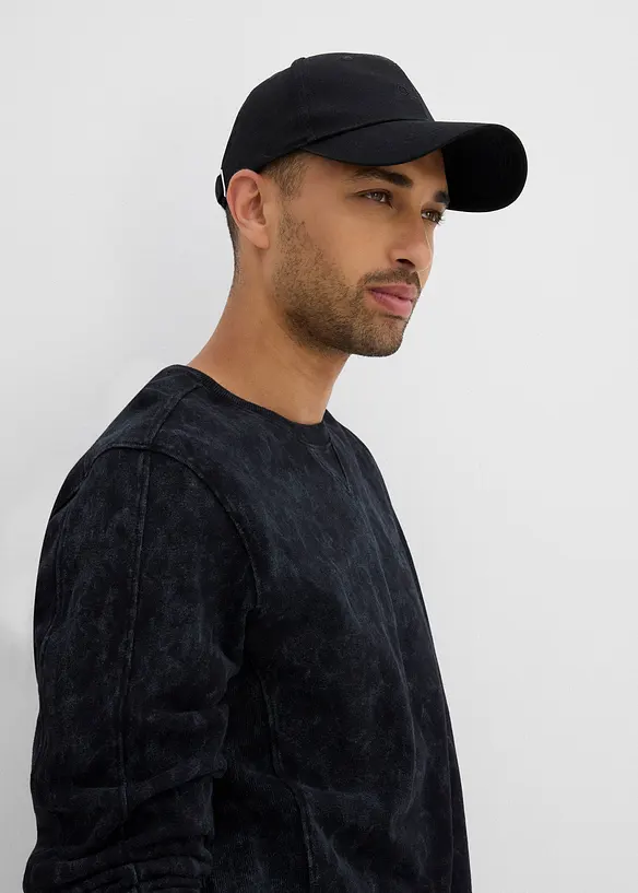 Sweatshirt i vasket materiale i 100% økologisk bomull, bonprix