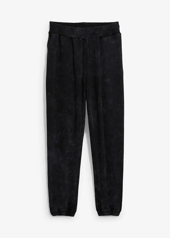 Sweatbukse i vasket look av 100% økologsik bomull, Loose Fit, bonprix