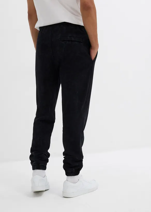 Sweatbukse i vasket look av 100% økologsik bomull, Loose Fit, bonprix