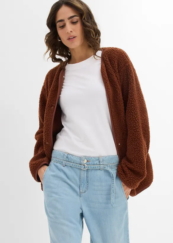 Wide Leg-jeans med belte Mid Waist, bonprix