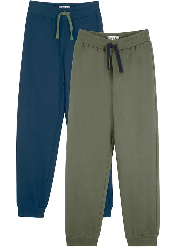 Joggebukse med bomull (2-pack), bonprix