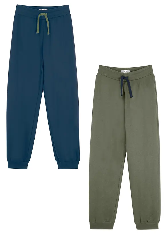 Joggebukse med bomull (2-pack), bonprix