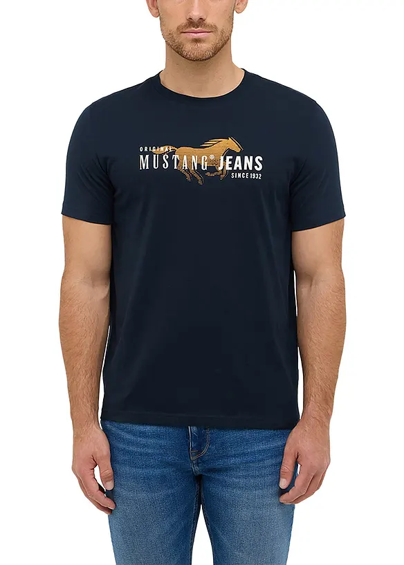 T-skjorte "Austin" i 100% økologisk bomull fra Mustang, Mustang Jeans