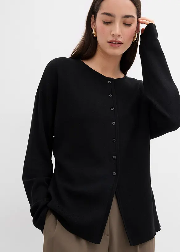 Cardigan i viskosemiks og innsvingt modell, bonprix