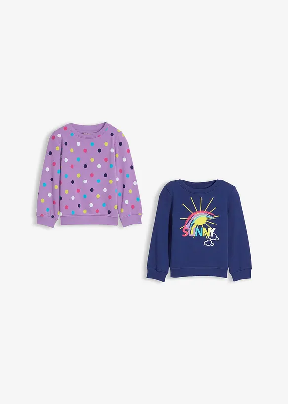 Sweatshirt i 100% økologisk bomull (2-pack), bonprix