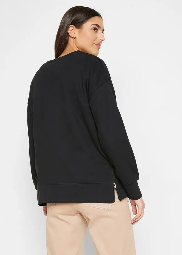 Sweatshirt i bomullsmiks, bonprix