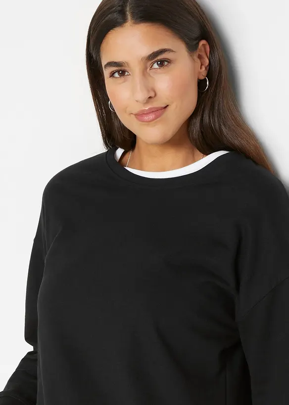Sweatshirt i bomullsmiks, bonprix