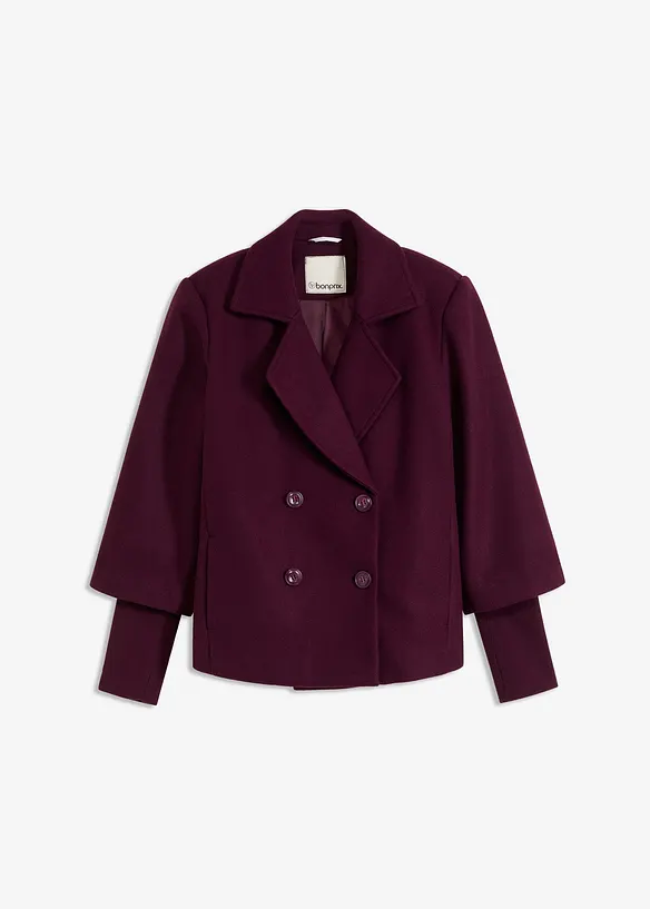 Caban-jakke med strikkede ermer, bonprix