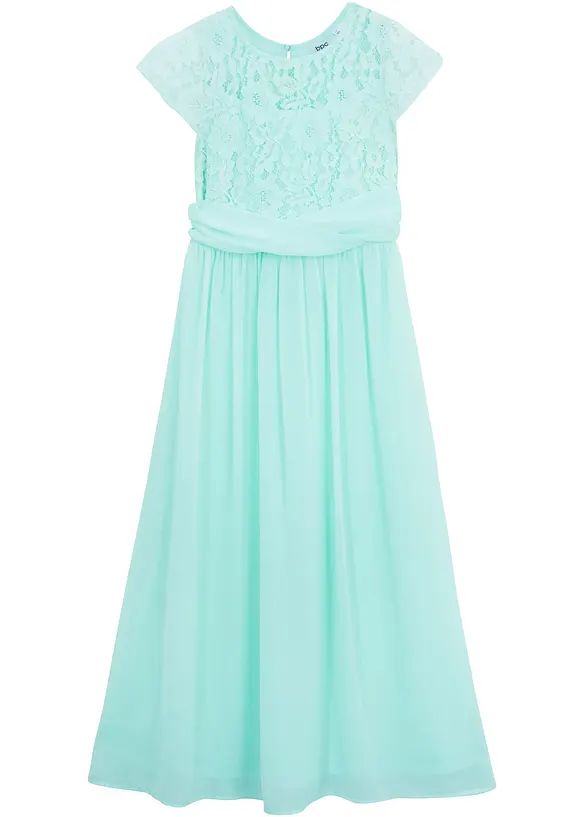 Chiffonkjole med blonde, bonprix