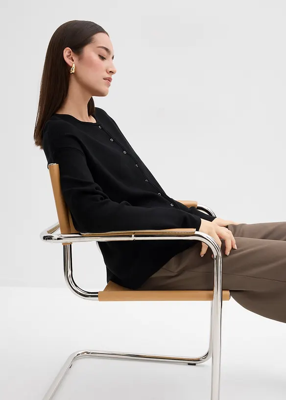 Cardigan i viskosemiks og innsvingt modell, bonprix