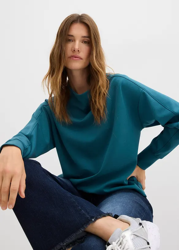 Oversized sweatshirt av mykt scubamateriale, bonprix
