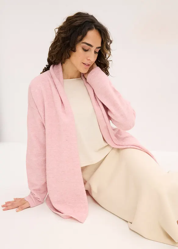 Strikkejakke i lodden, fluffy strikk, bonprix