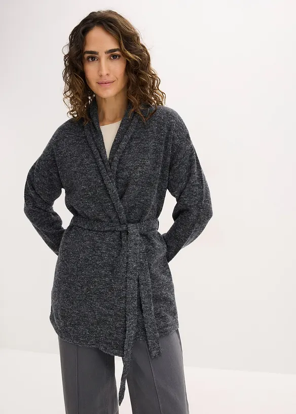 Strikkejakke i lodden, fluffy strikk, bonprix