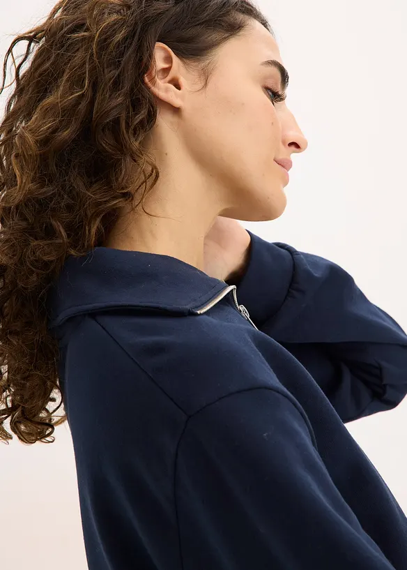 Oversized sweatshirt med glidelås, bonprix