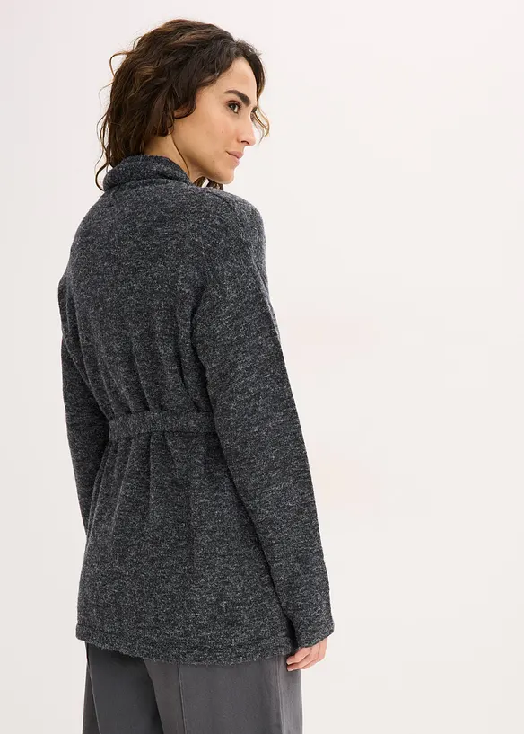 Strikkejakke i lodden, fluffy strikk, bonprix