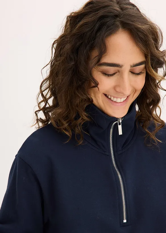 Oversized sweatshirt med glidelås, bonprix