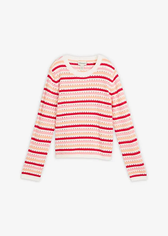 Strikket topp med stripemønster, bonprix
