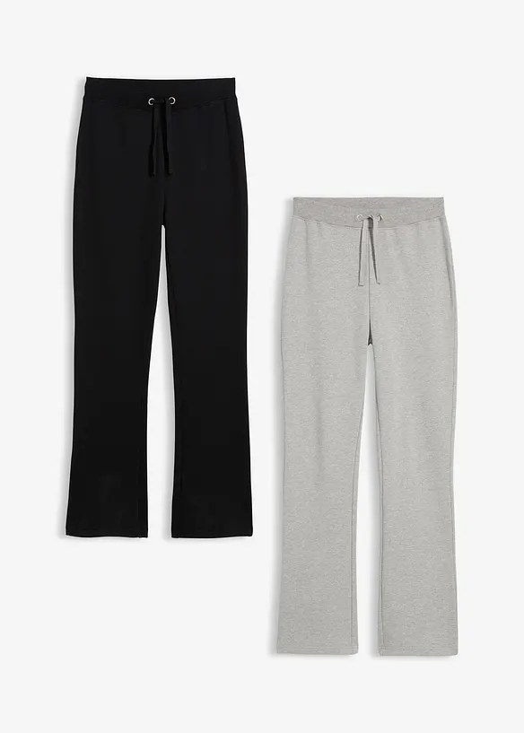 Joggebukse i 100% økologisk bomull (2-pack), bonprix