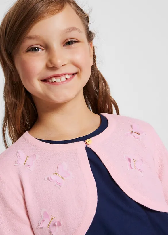 Strikket bolero med sommerfugl-applikasjon, bonprix