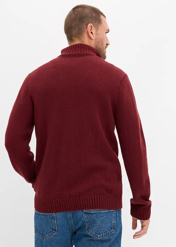 Grovstrikket troyer-genser med flettemønster, bonprix