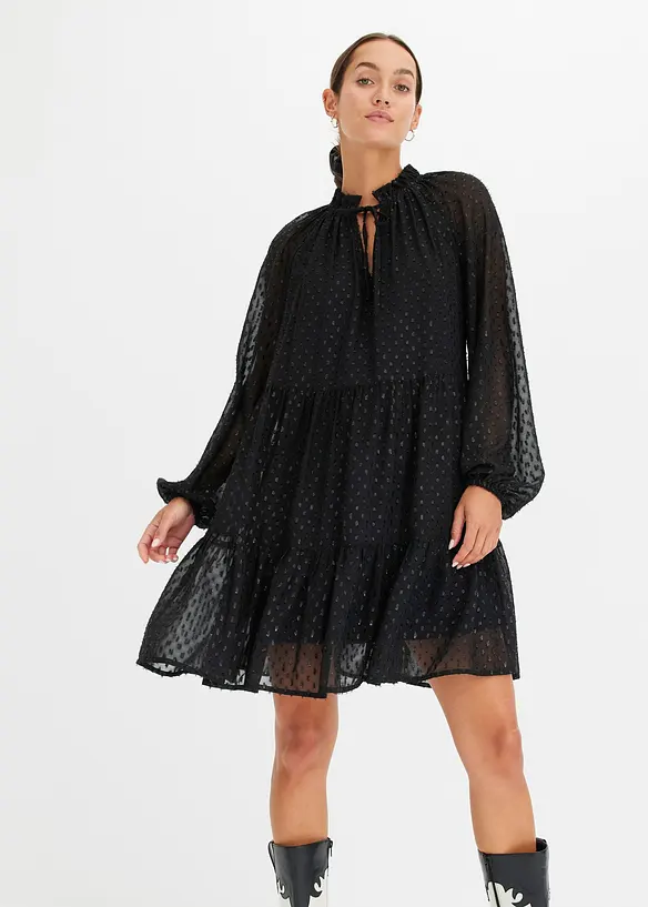 Tunikakjole med glittereffekt, bonprix