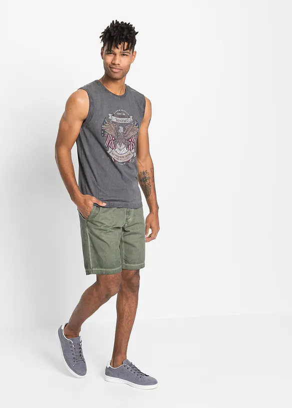 Singlet i vasket stil ,av 100% økologisk bomull, bonprix