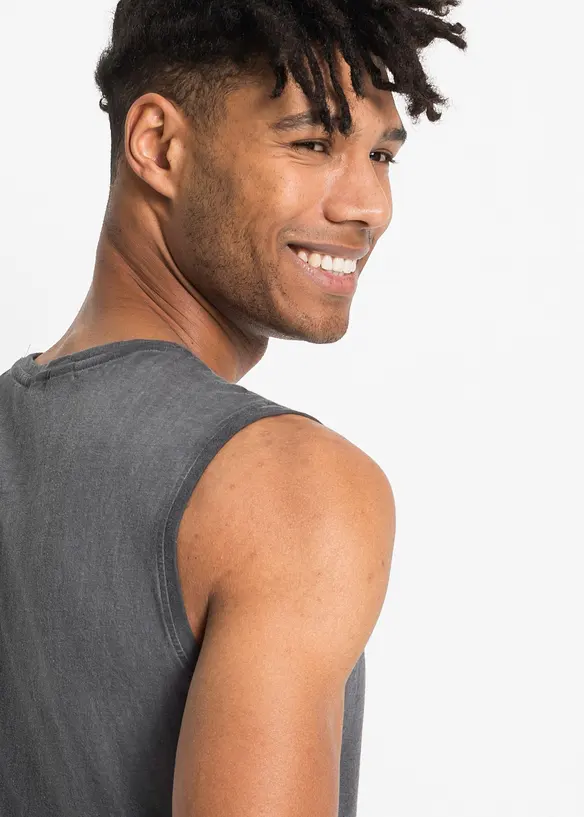 Singlet i vasket stil ,av 100% økologisk bomull, bonprix