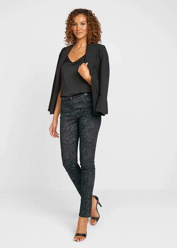 Twillbukse med elegant print, bonprix