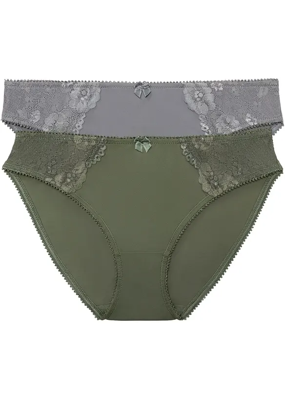 Truse med delikate blonder (2-pack), bonprix