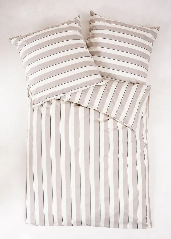 Sengesett i percale med stripemønster, bonprix