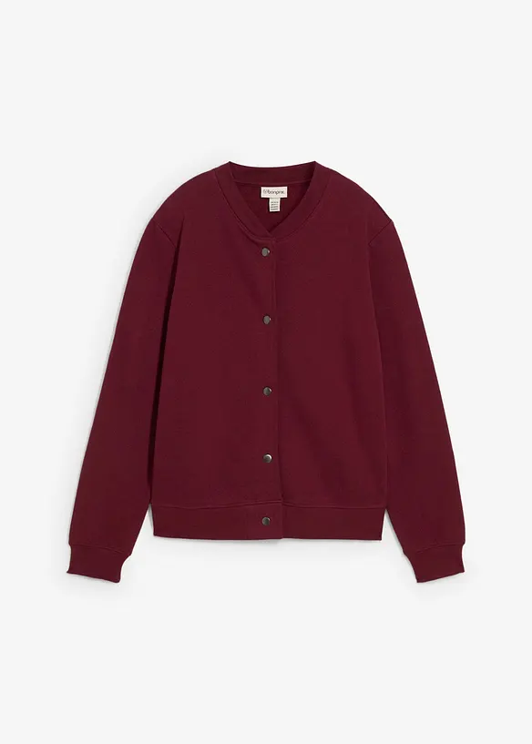 Sweat-bomberjakke med knapper, bonprix