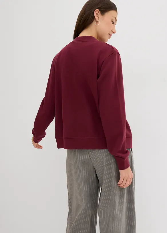 Sweat-bomberjakke med knapper, bonprix