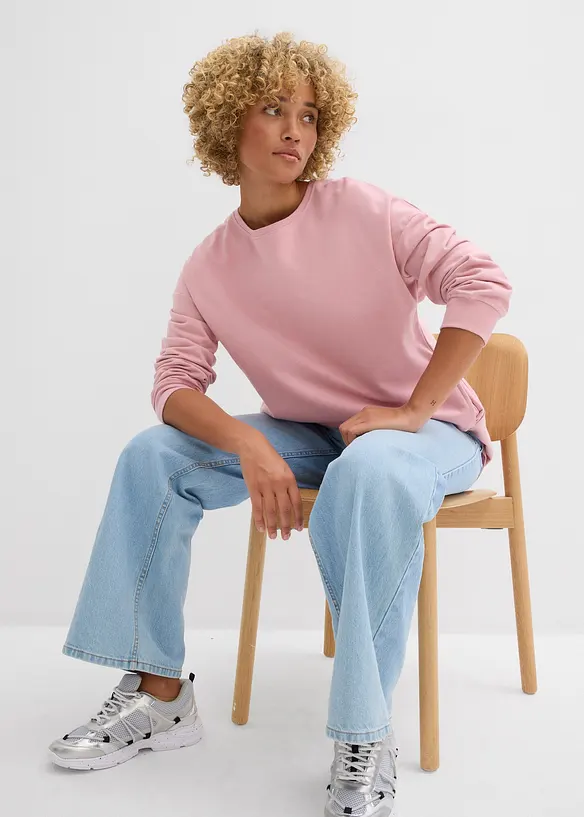 Oversized sweatshirt i 100% bomull, bonprix