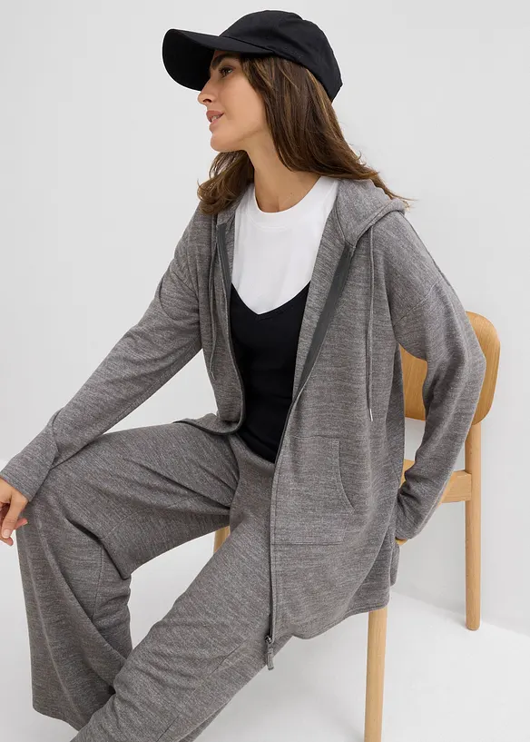 Finstrikket cardigan i lett viskosemiks, bonprix