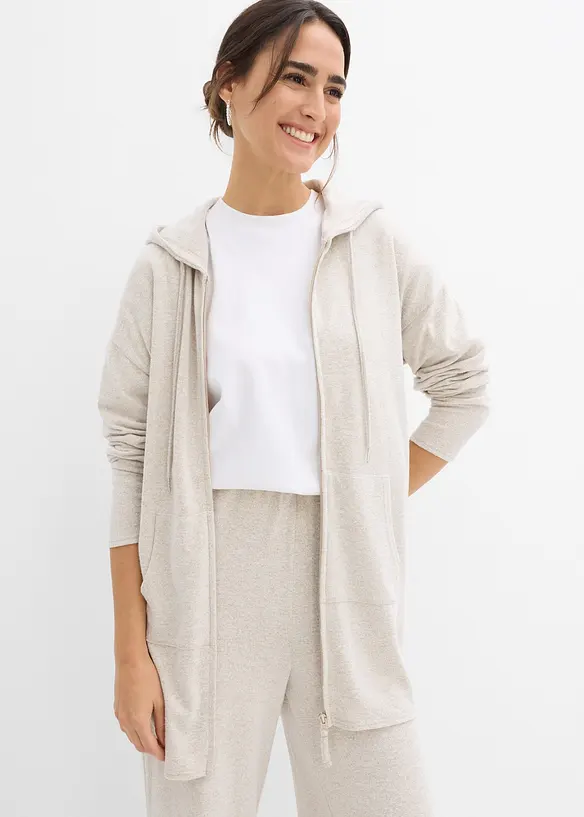 Finstrikket cardigan i lett viskosemiks, bonprix
