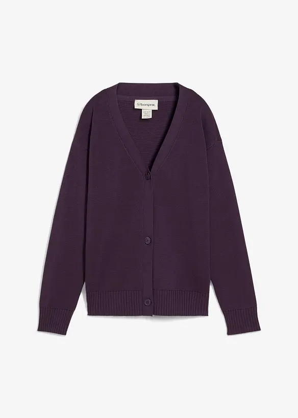 Cardigan i formstabil ribbestrikk, bonprix
