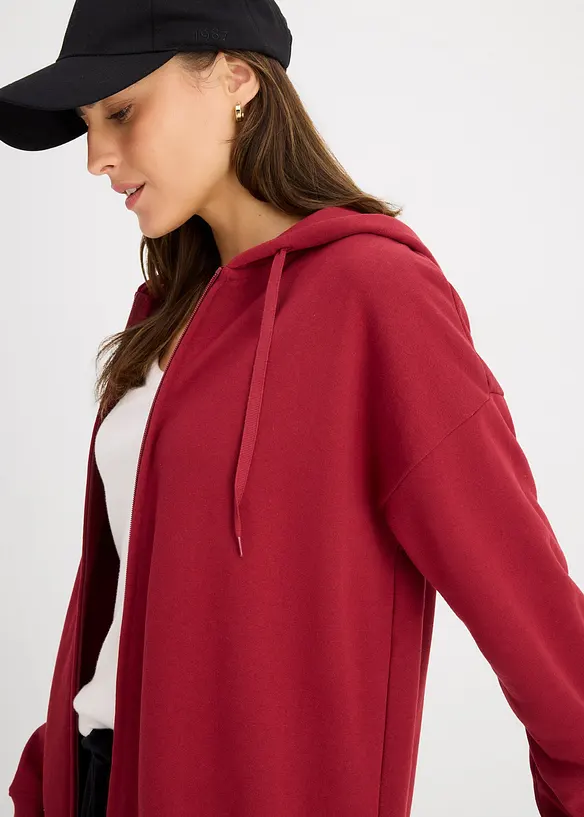 Lang sweatshirt med glidelås, bonprix