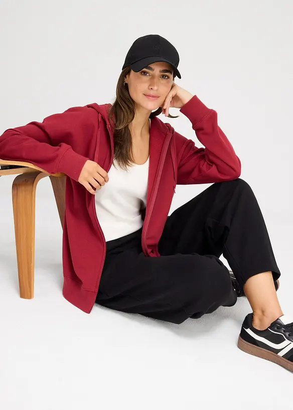 Lang sweatshirt med glidelås, bonprix