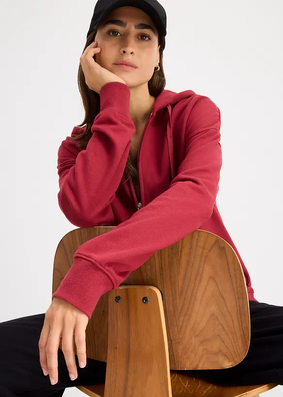 Lang sweatshirt med glidelås, bonprix