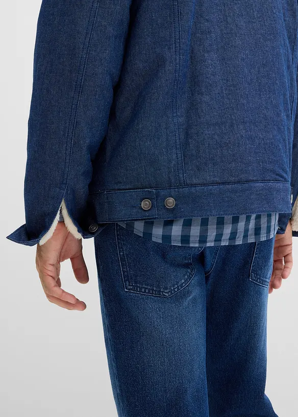 Denimjakke med pilefôr, bonprix